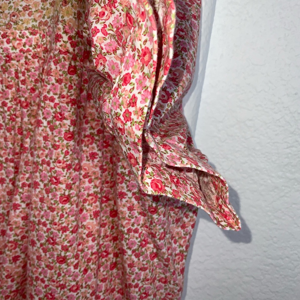 Floral Puff-Sleeve Tiered Mini Dress in Pink - Picture 5 of 7